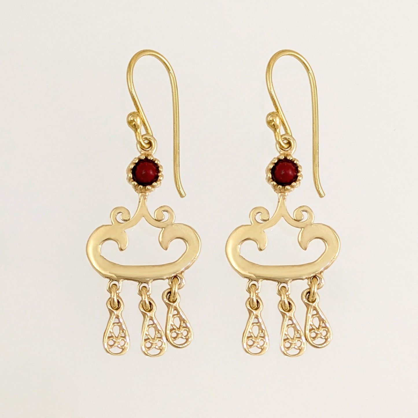 Red Crystal Dangle Drop Earrings