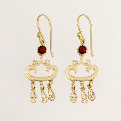 Red Crystal Dangle Drop Earrings