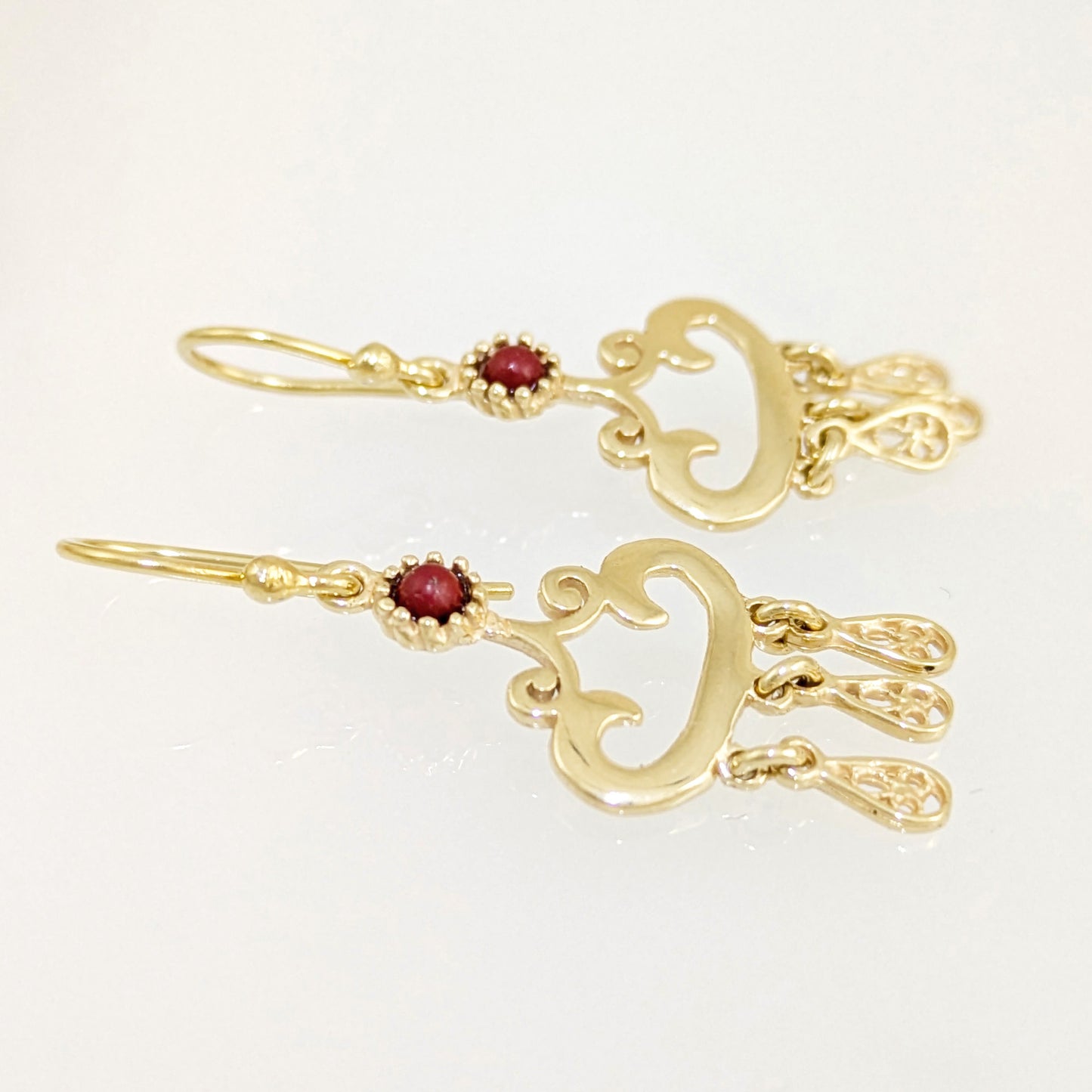 Red Crystal Dangle Drop Earrings