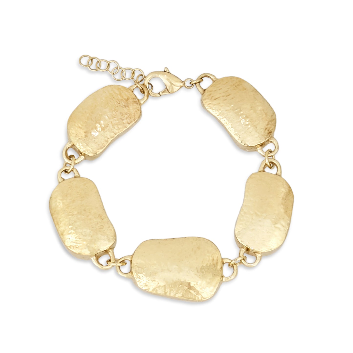Hammered Organic Link Bracelet Adjustable