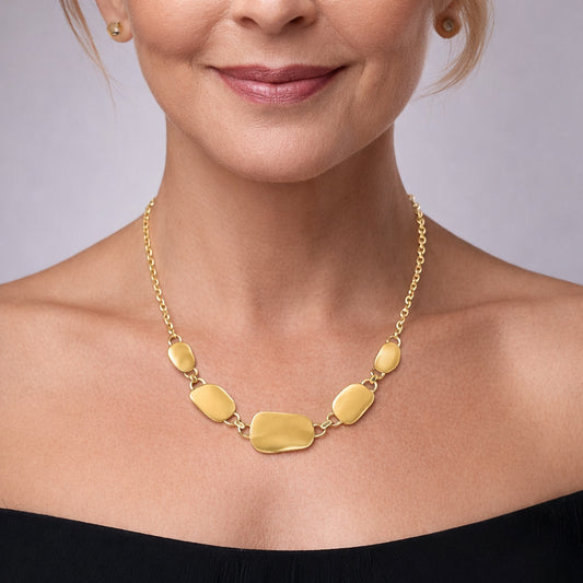 Organic Pebble Link Necklace