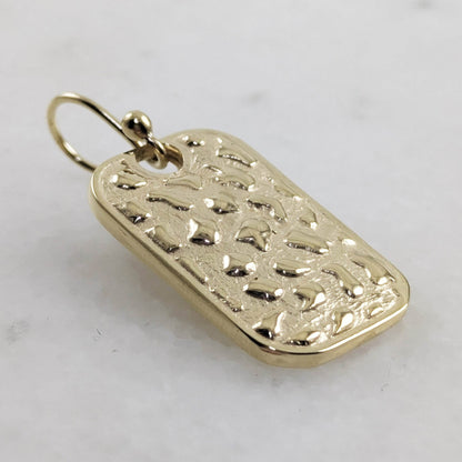 Textured Rectangle Drop Earrings with Hammered Finish - TurkishBling