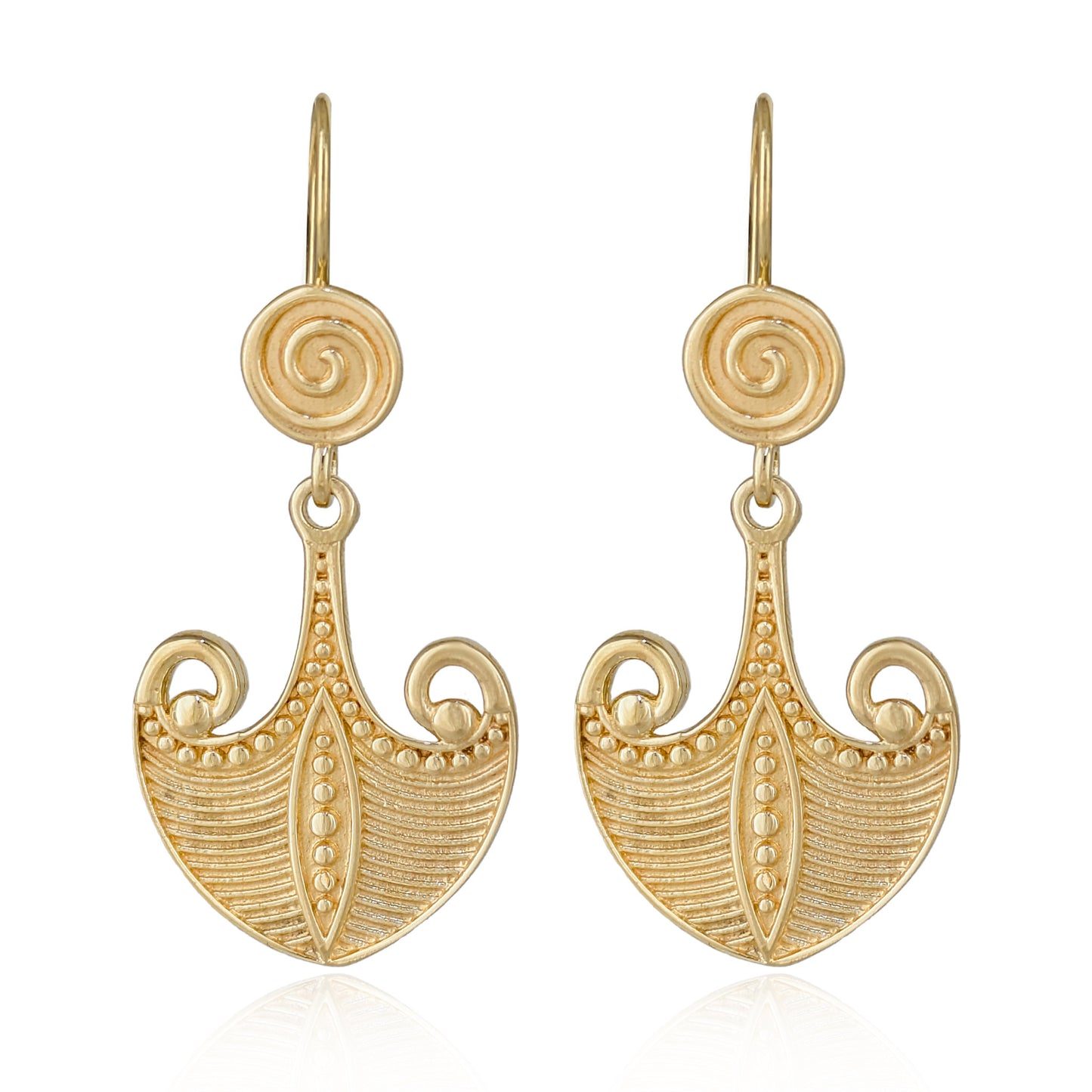 Scrollwork Drop Earrings with Spiral Accent
