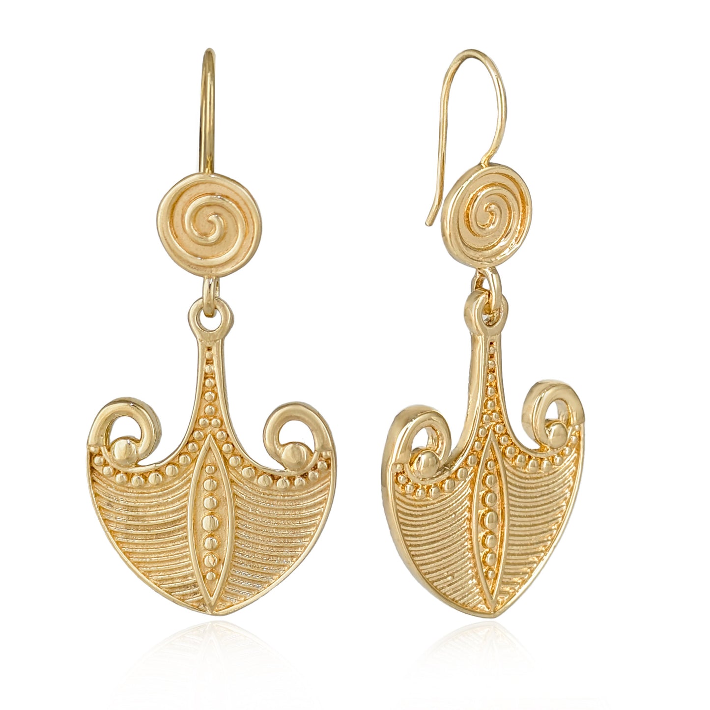 Scrollwork Drop Earrings with Spiral Accent