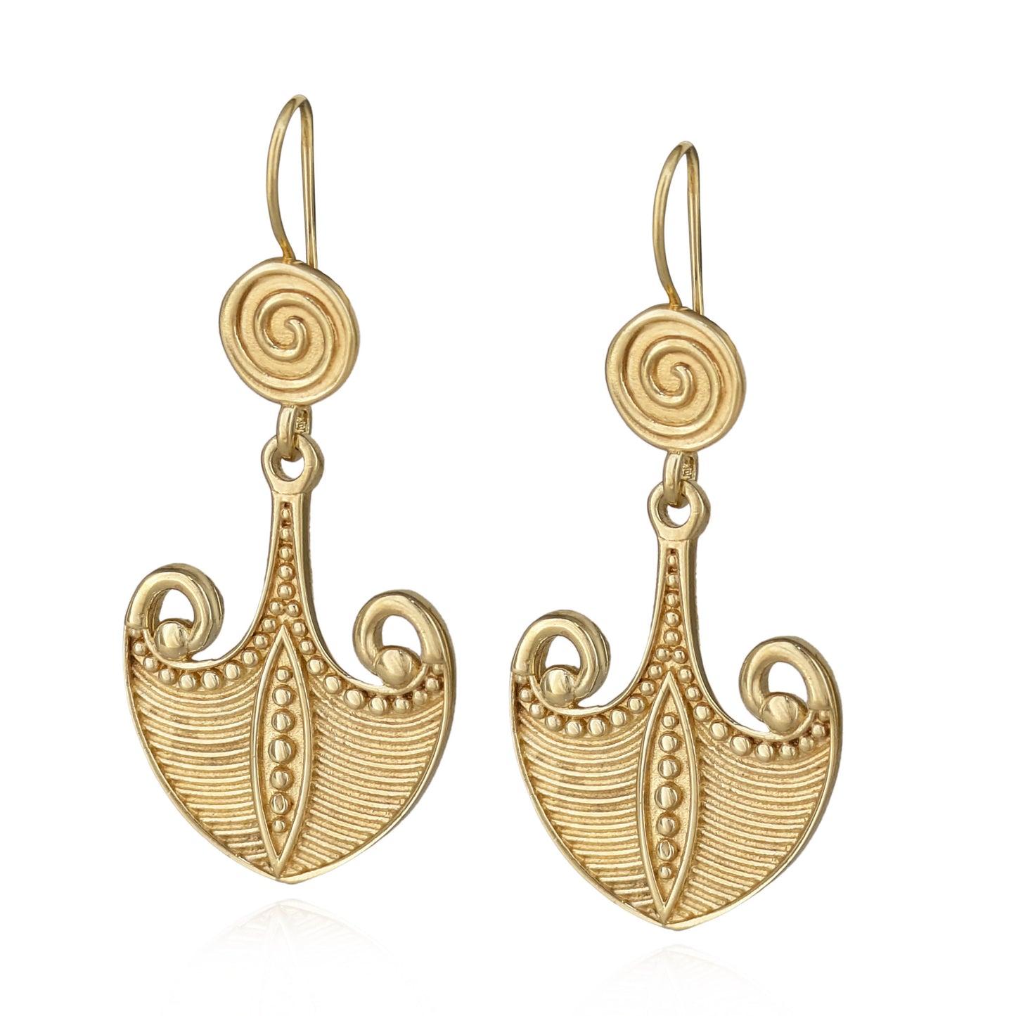 Scrollwork Drop Earrings with Spiral Accent