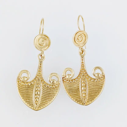 Scrollwork Drop Earrings with Spiral Accent