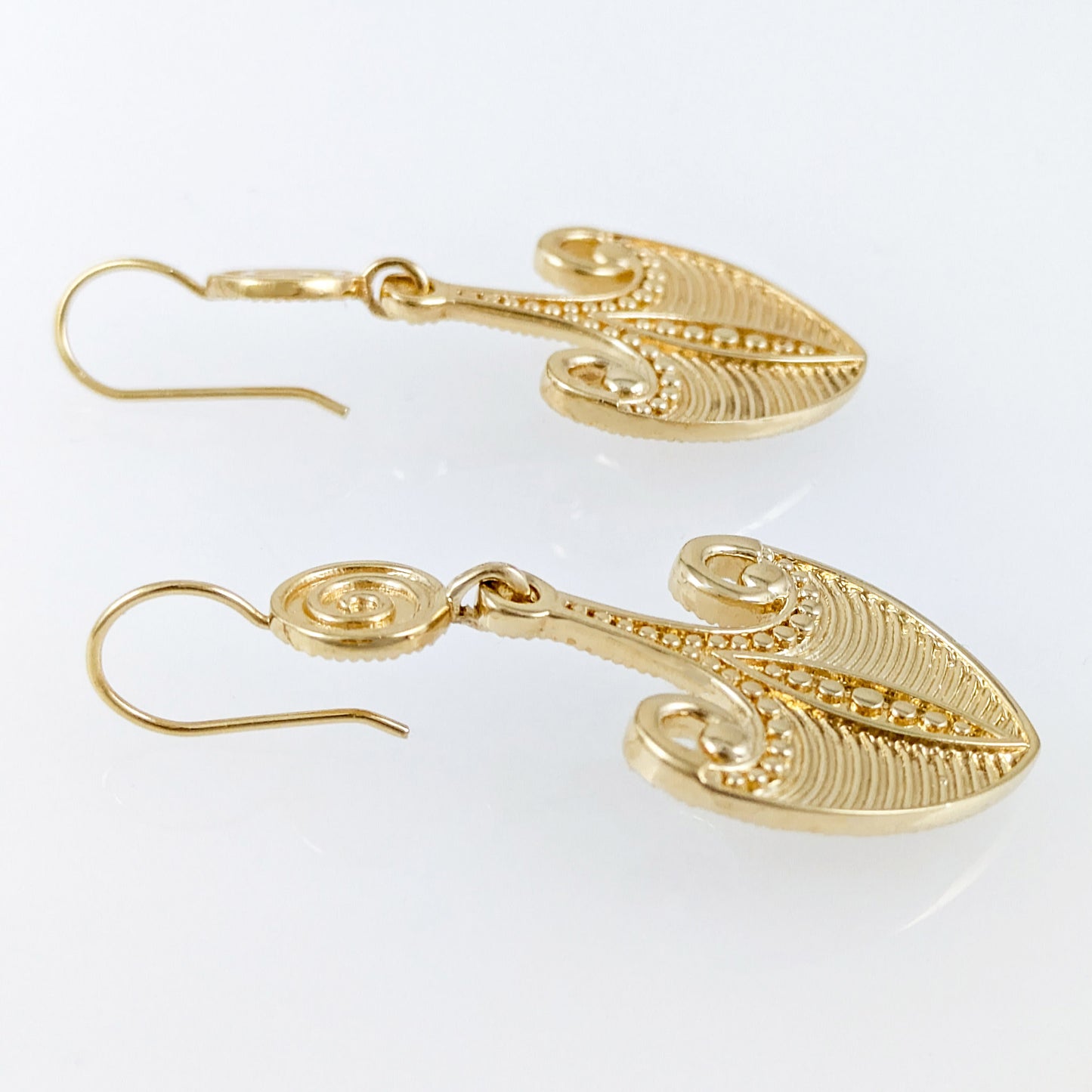 Scrollwork Drop Earrings with Spiral Accent