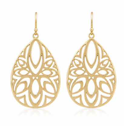 Teardrop Openwork Drop Earrings
