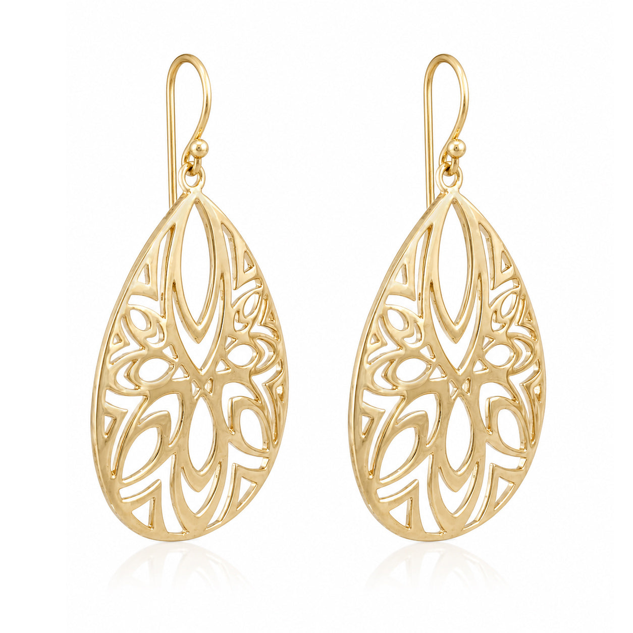 Teardrop Openwork Drop Earrings