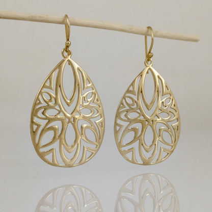Teardrop Openwork Drop Earrings