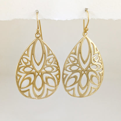 Teardrop Openwork Drop Earrings