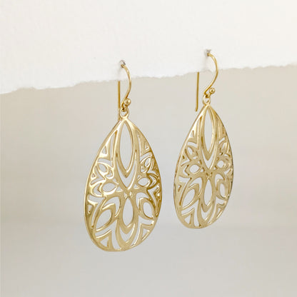 Teardrop Openwork Drop Earrings