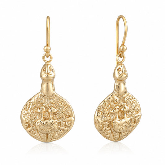 Mother and Child Nest Drop Earrings |Gold Finish Turkish Jewelry
