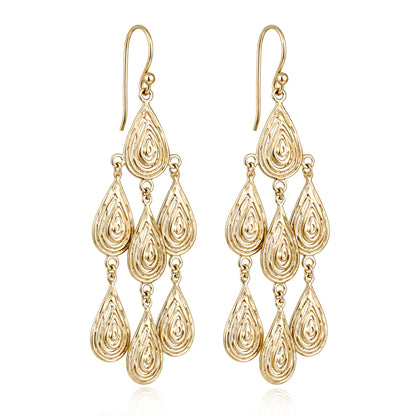 Textured Drop Chandelier Earrings