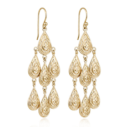 Textured Drop Chandelier Earrings