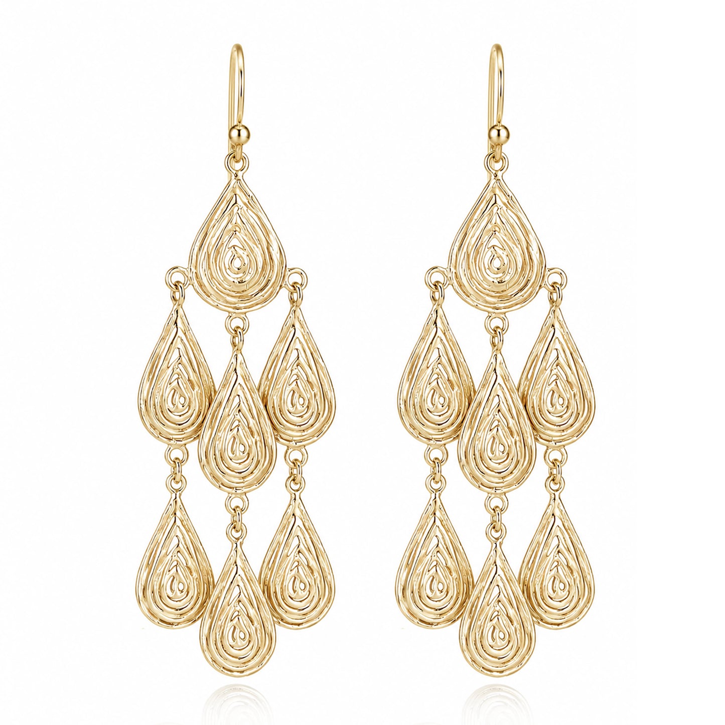 Textured Drop Chandelier Earrings