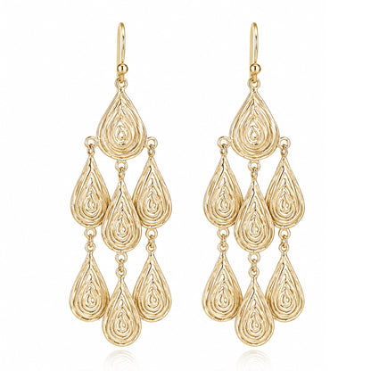 Textured Drop Chandelier Earrings