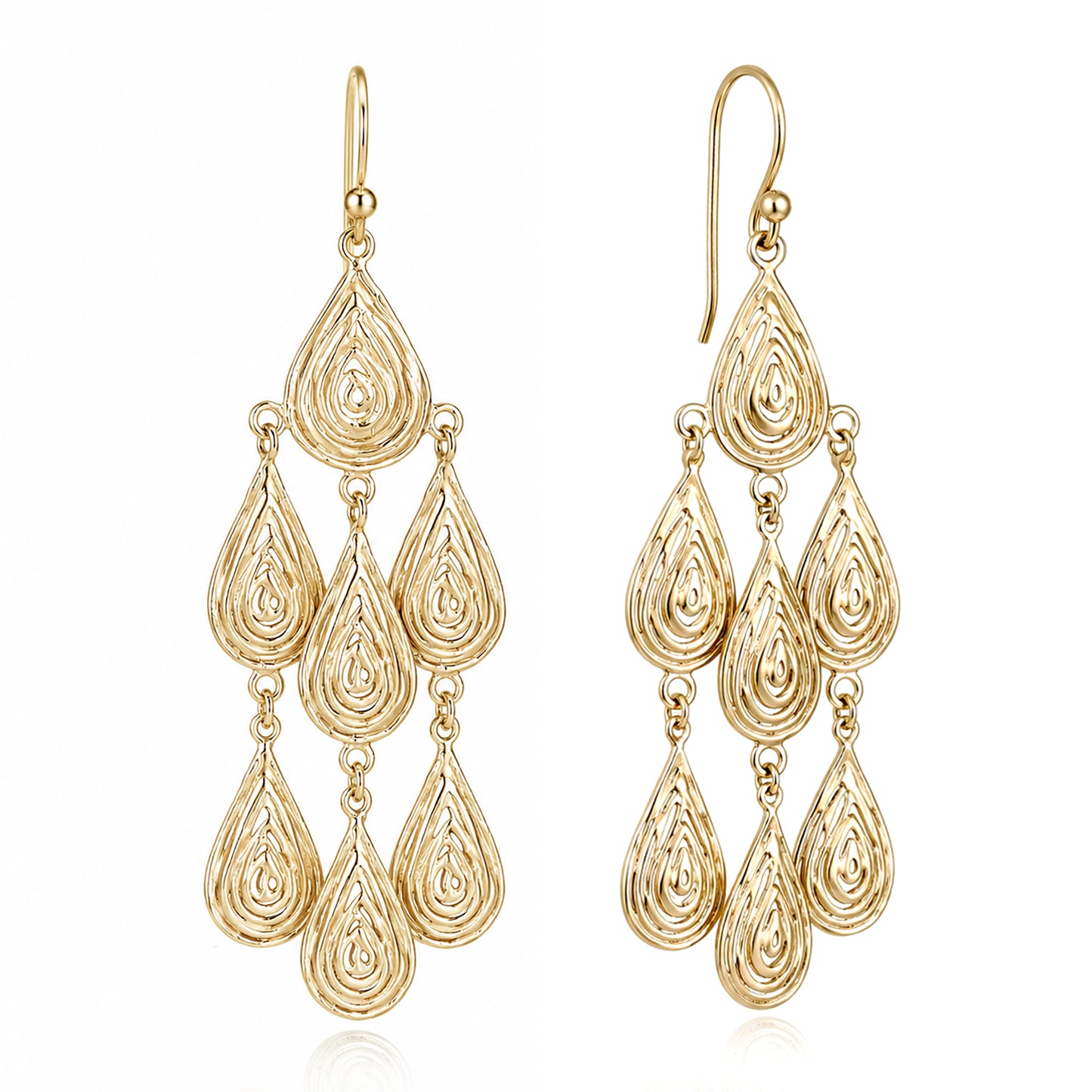 Textured Drop Chandelier Earrings