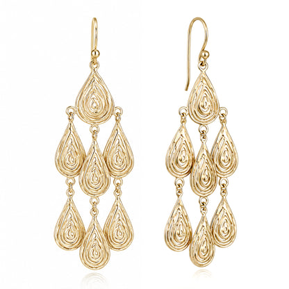 Textured Drop Chandelier Earrings