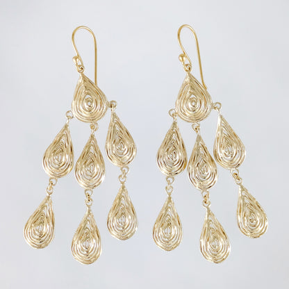 Textured Drop Chandelier Earrings
