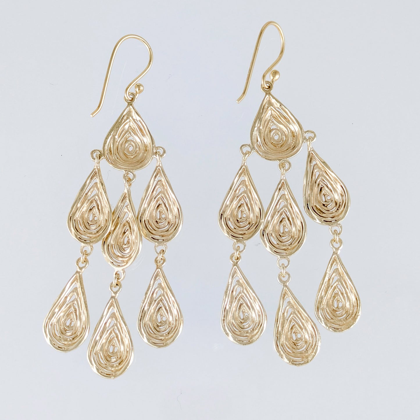 Textured Drop Chandelier Earrings