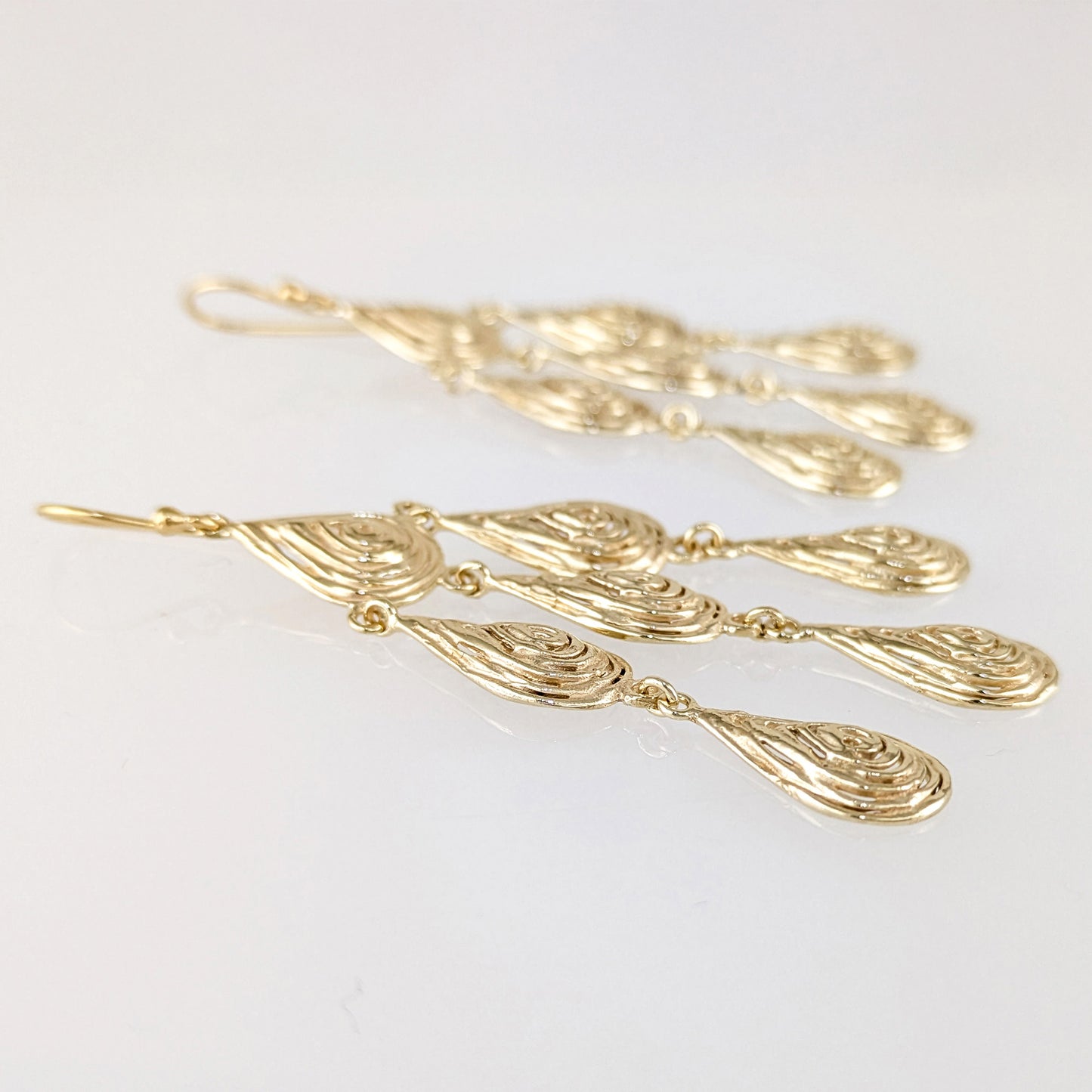 Textured Drop Chandelier Earrings