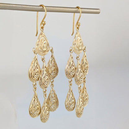 Textured Drop Chandelier Earrings
