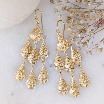 Textured Drop Chandelier Earrings
