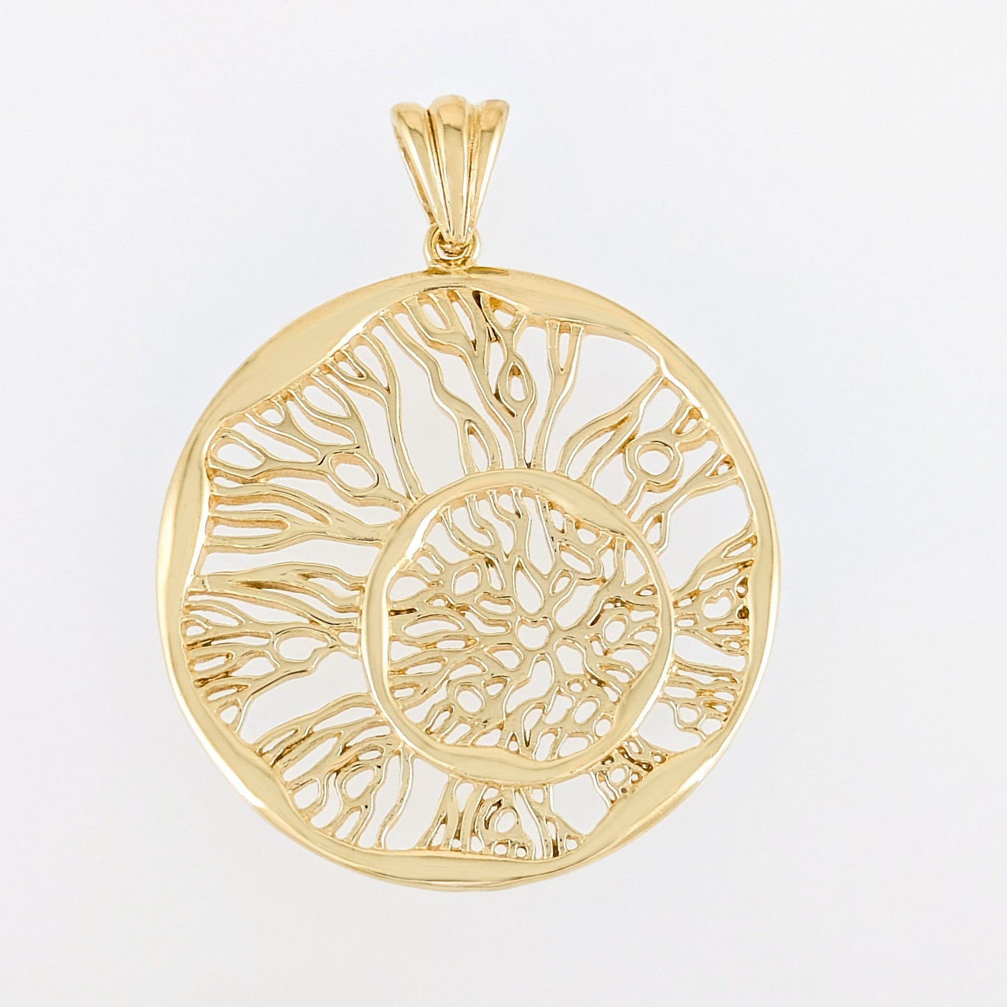 Organic Coral Pattern Openwork Pendant