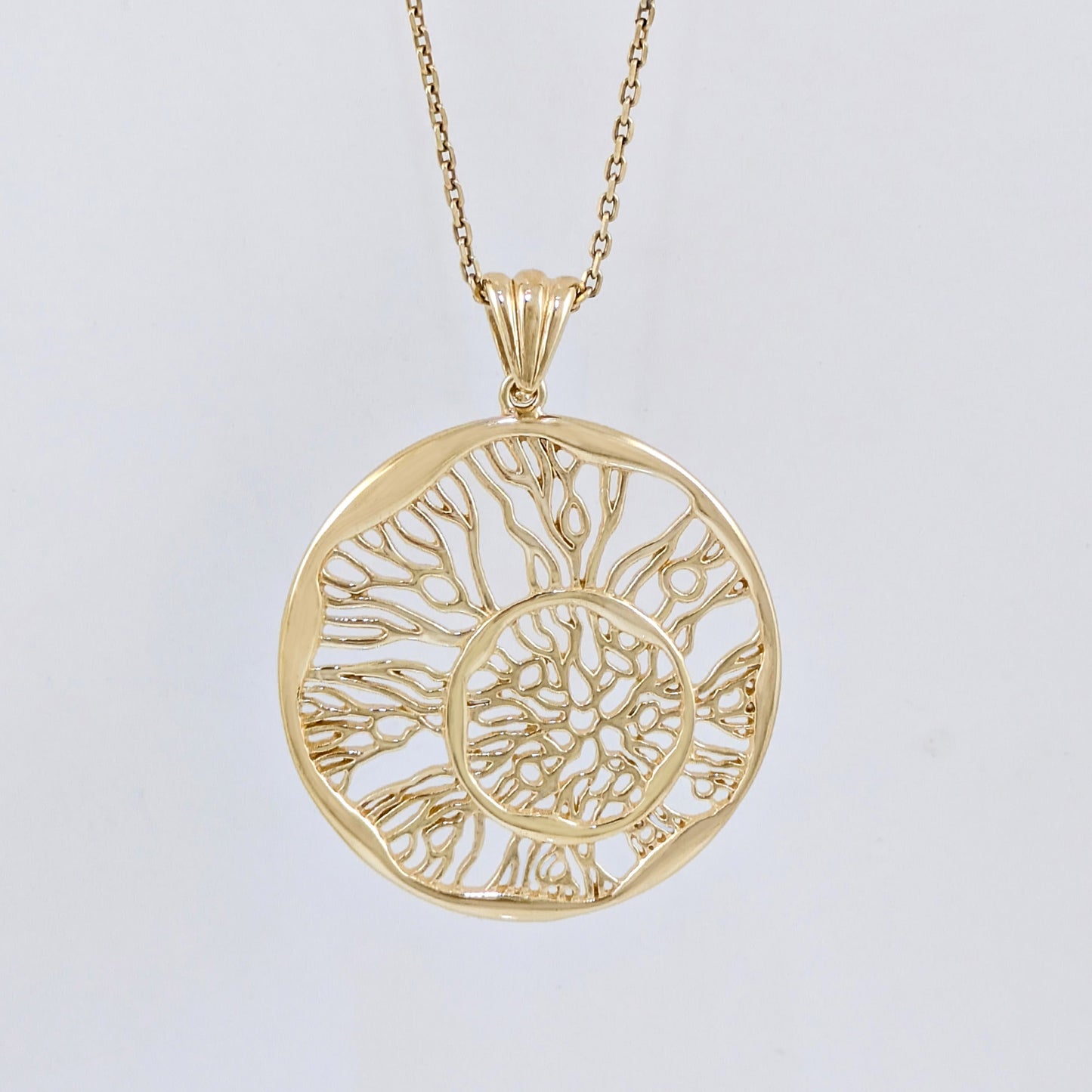 Organic Coral Pattern Openwork Pendant