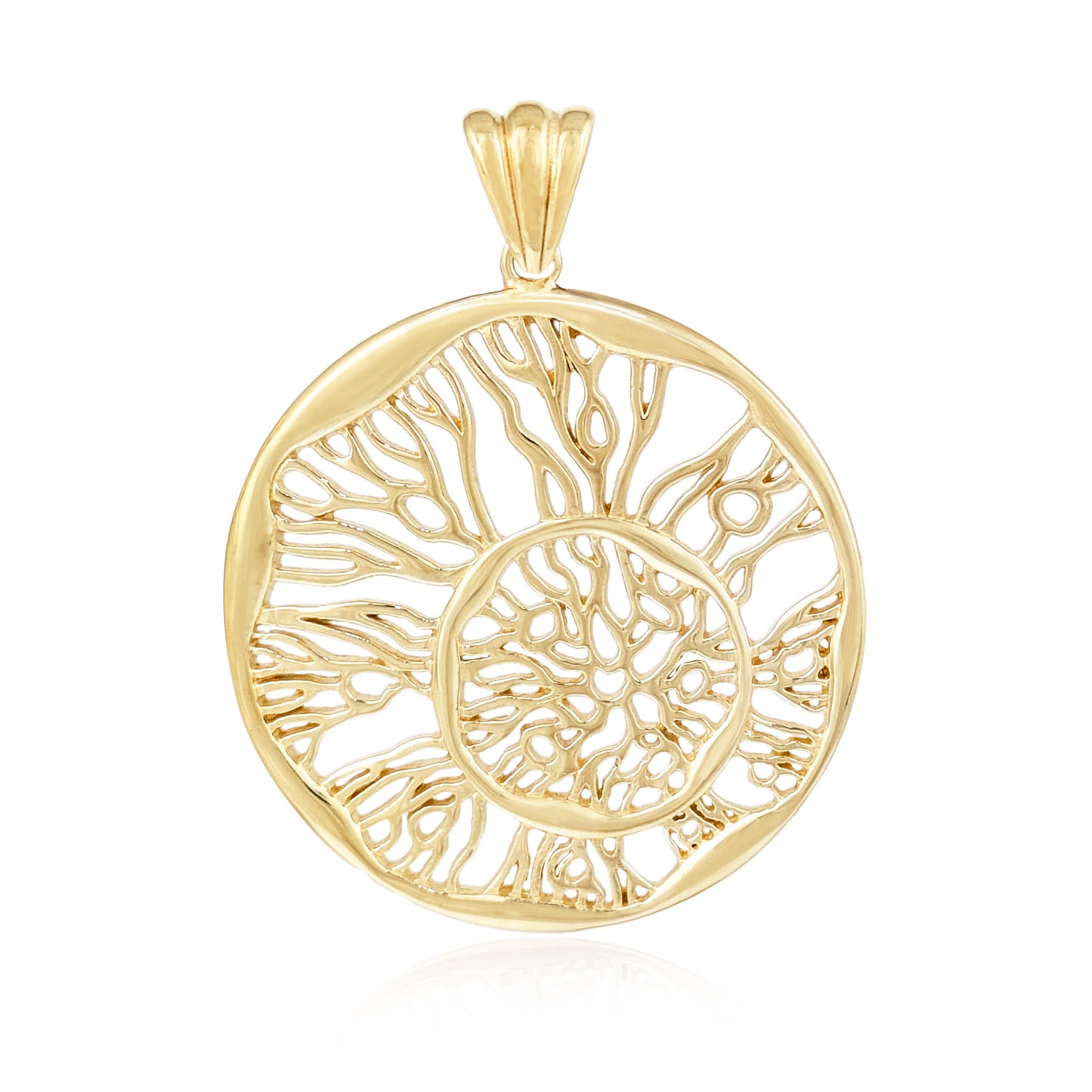 Organic Coral Pattern Openwork Pendant