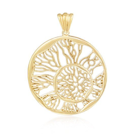 Organic Coral Pattern Openwork Pendant