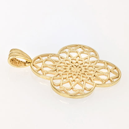 Geometric Openwork Clover Pendant