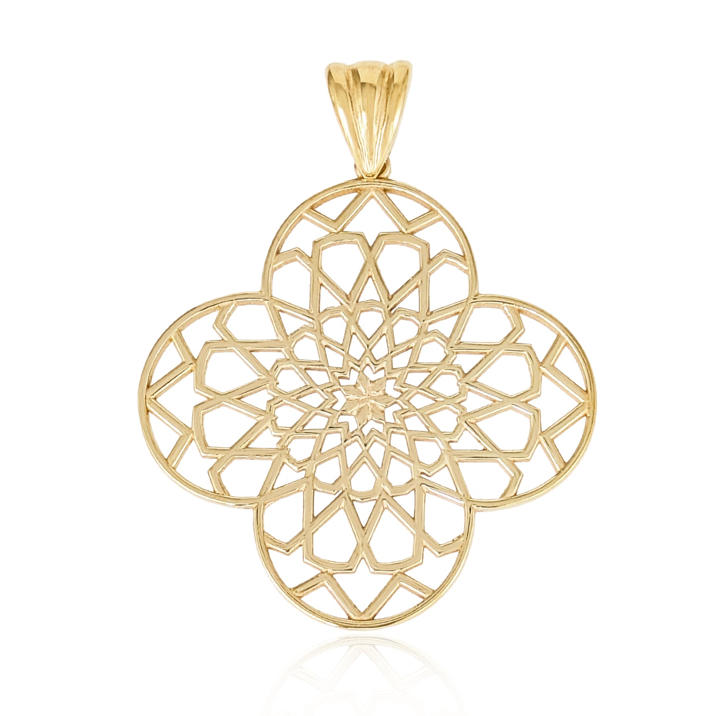 Geometric Openwork Clover Pendant