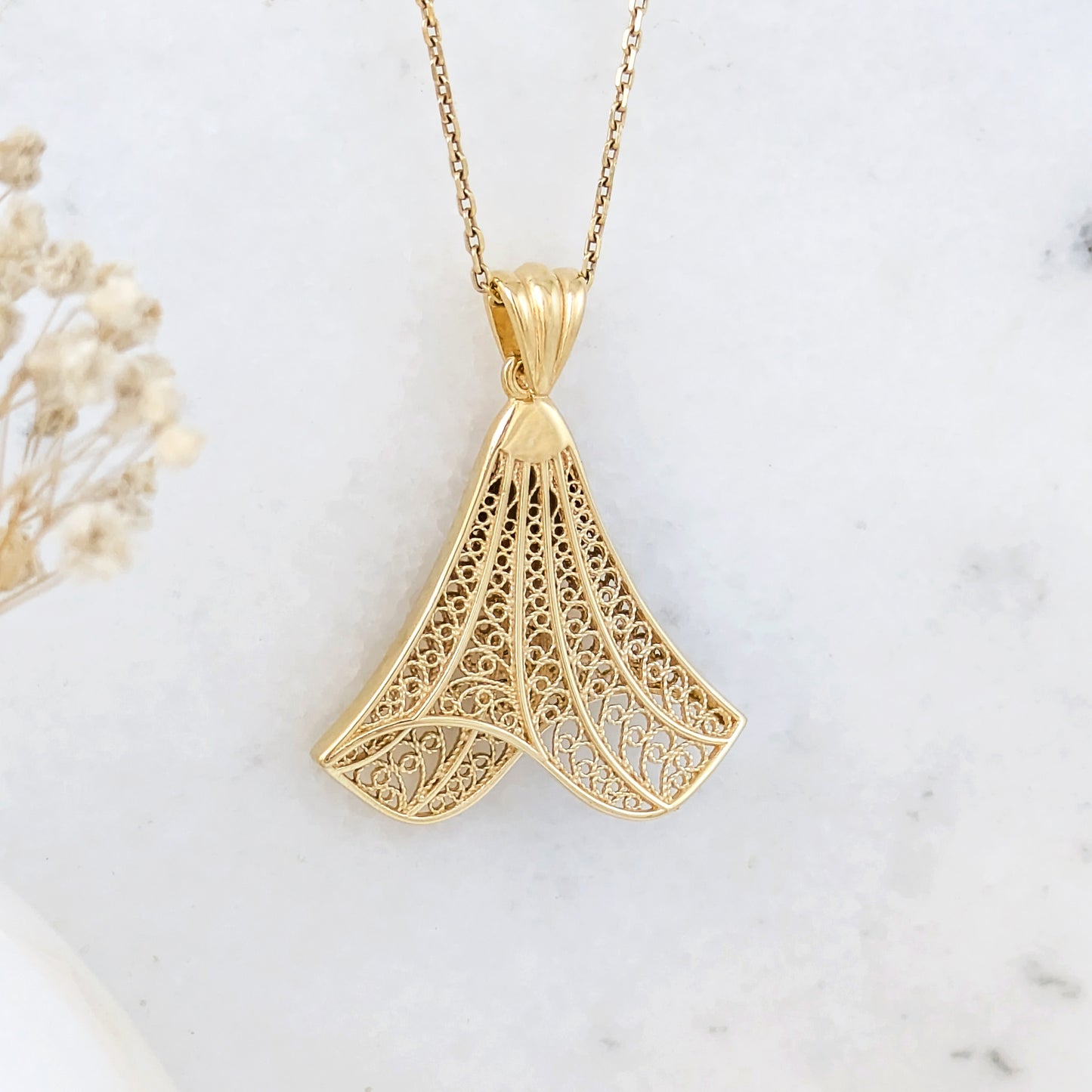 Scrollwork Fan Filigree Sufi DancerSufi Dancer Reversible Pendant