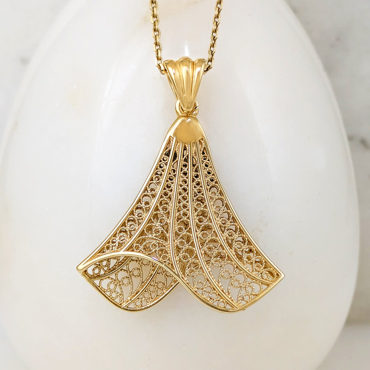 Scrollwork Fan Filigree Sufi DancerSufi Dancer Reversible Pendant