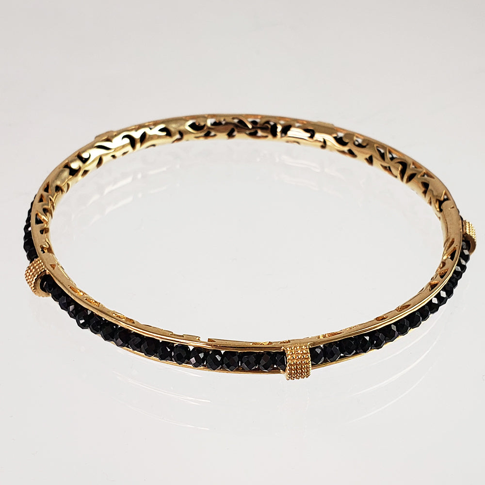 GOB Channel Elegant Sparkling Black Spinel Gemstone Bracelet