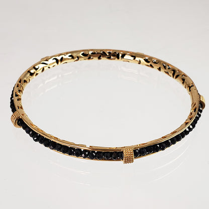 GOB Channel Elegant Sparkling Black Spinel Gemstone Bracelet