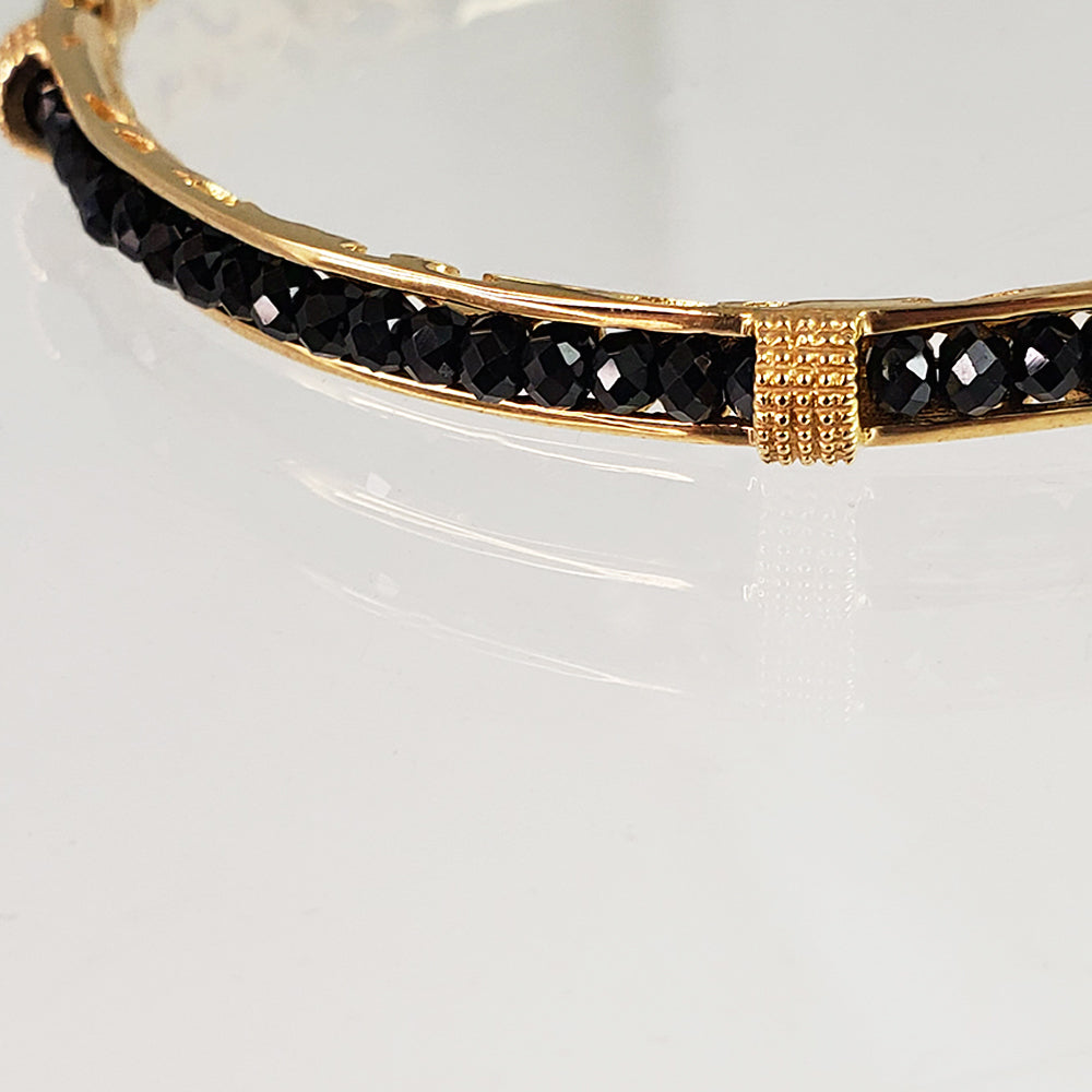 GOB Channel Elegant Sparkling Black Spinel Gemstone Bracelet