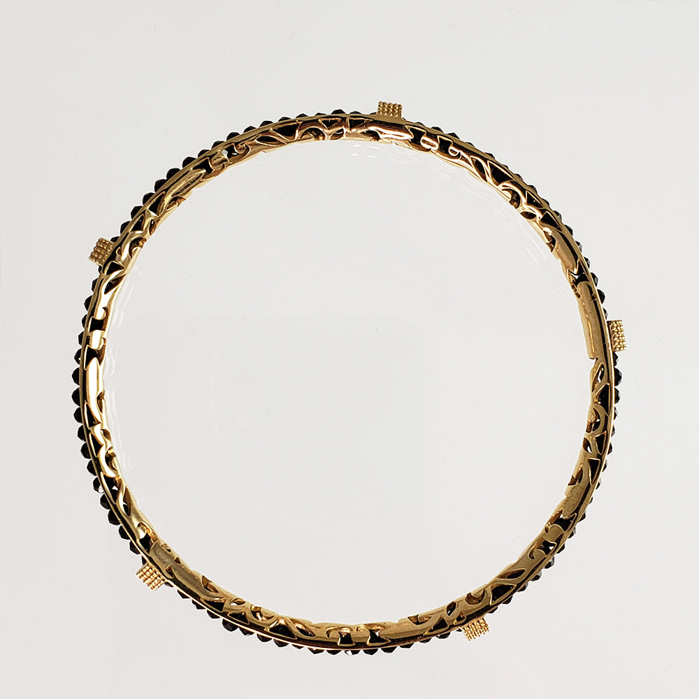 GOB Channel Elegant Sparkling Black Spinel Gemstone Bracelet