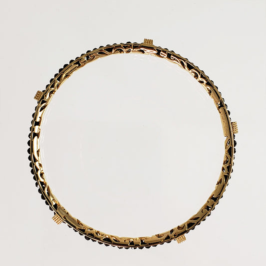 GOB Channel Elegant Sparkling Black Spinel Gemstone Bracelet