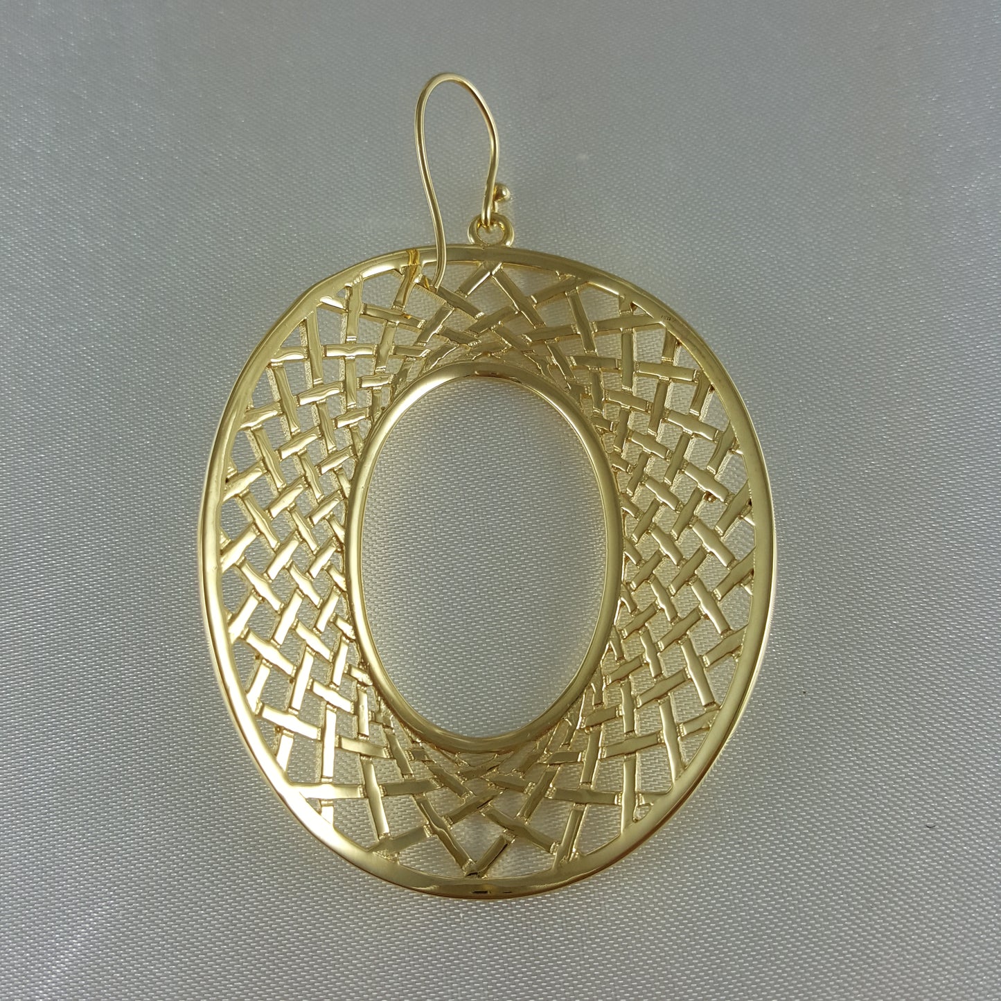 Woven Gold Oval Earrings