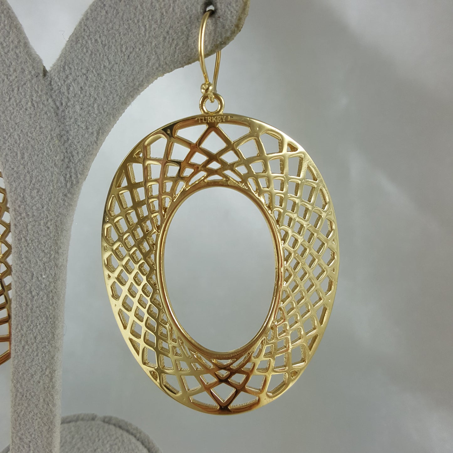 Woven Gold Oval Earrings