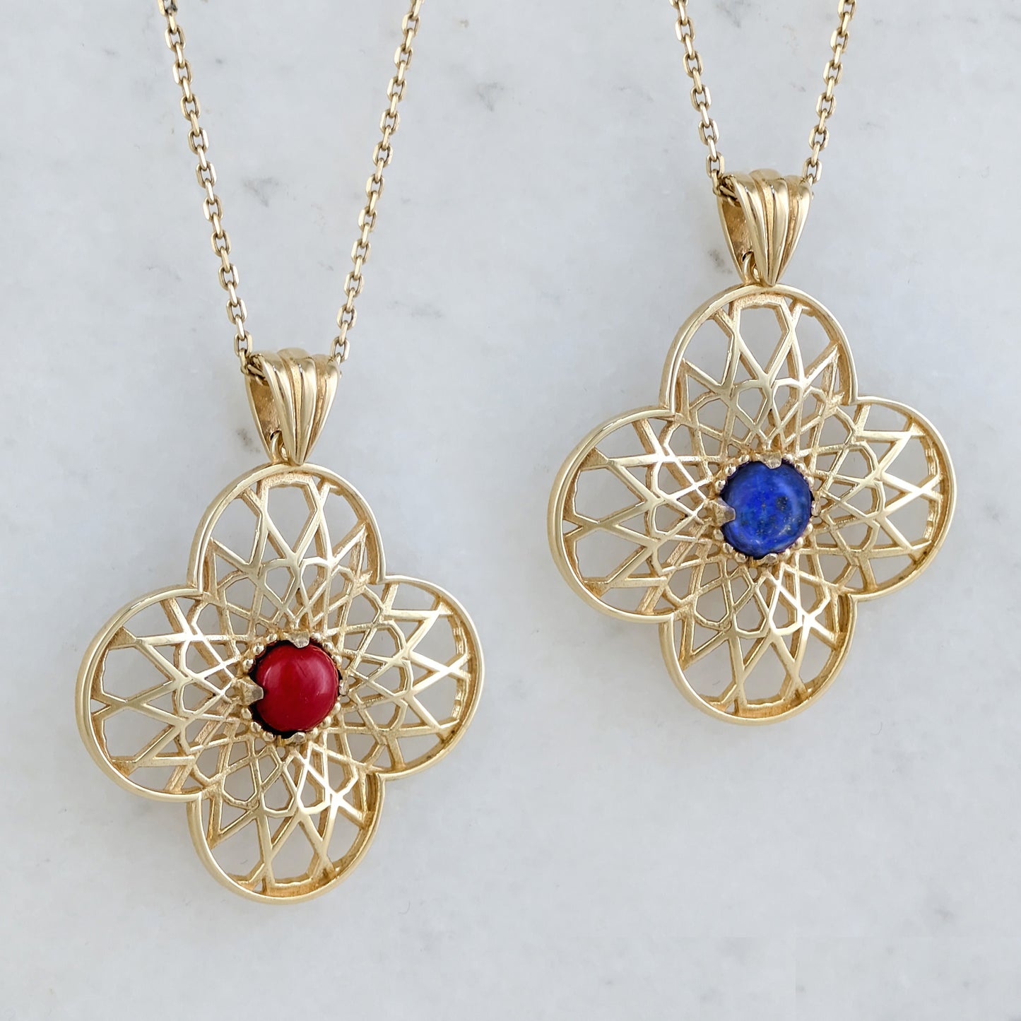 Geometric Sculptural Filigree Pendant
