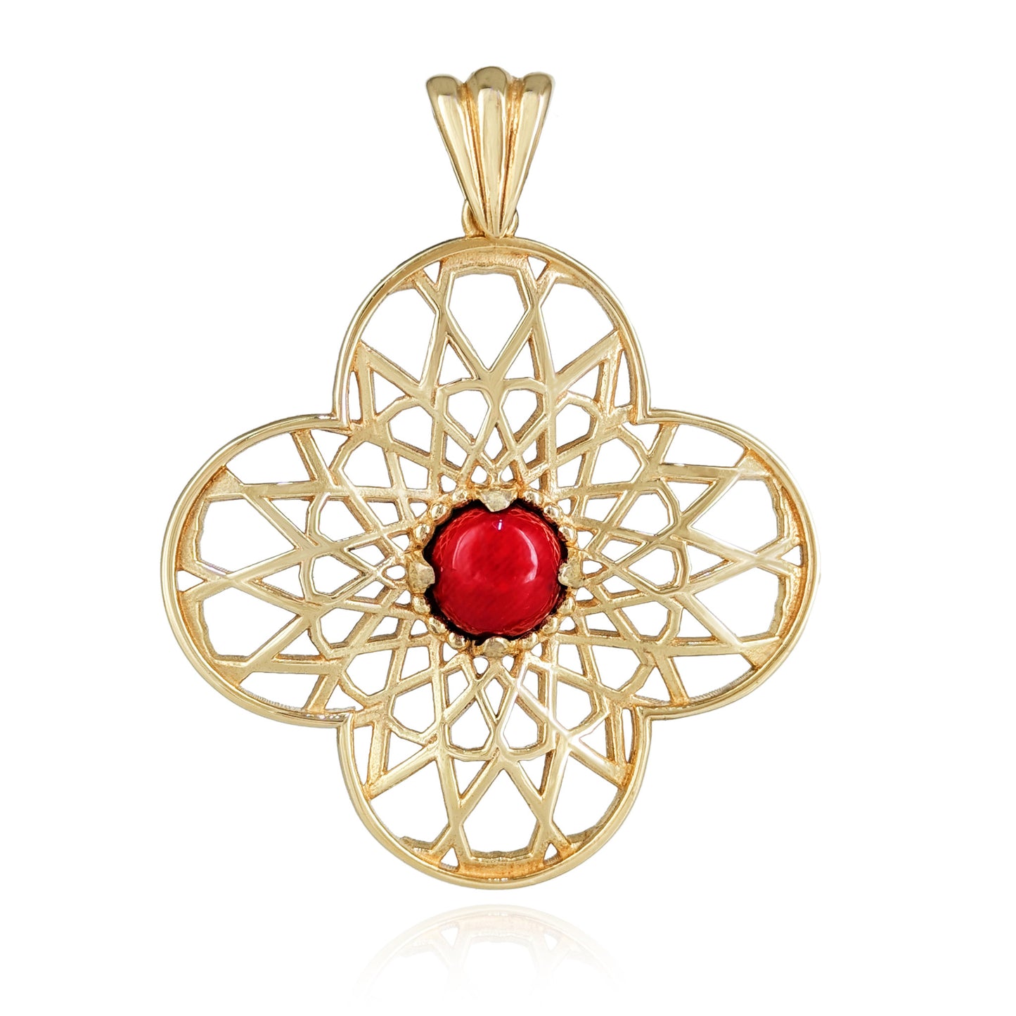 Geometric Sculptural Filigree Pendant