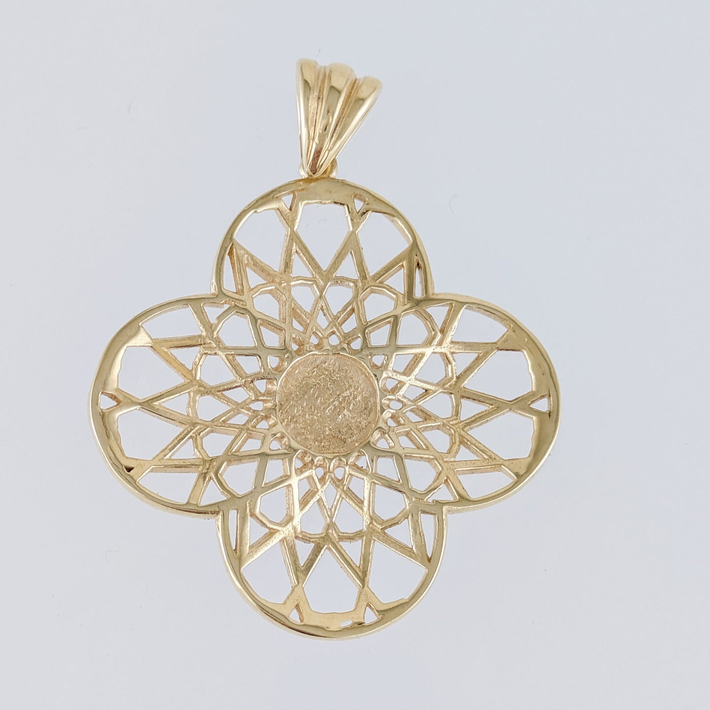 Geometric Sculptural Filigree Pendant