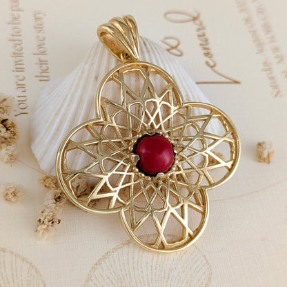 Geometric Sculptural Filigree Pendant