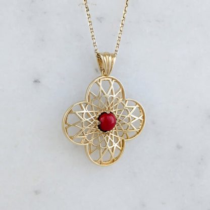 Geometric Sculptural Filigree Pendant