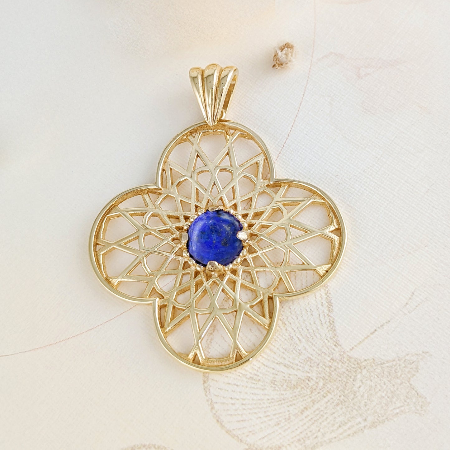 Geometric Sculptural Filigree Pendant