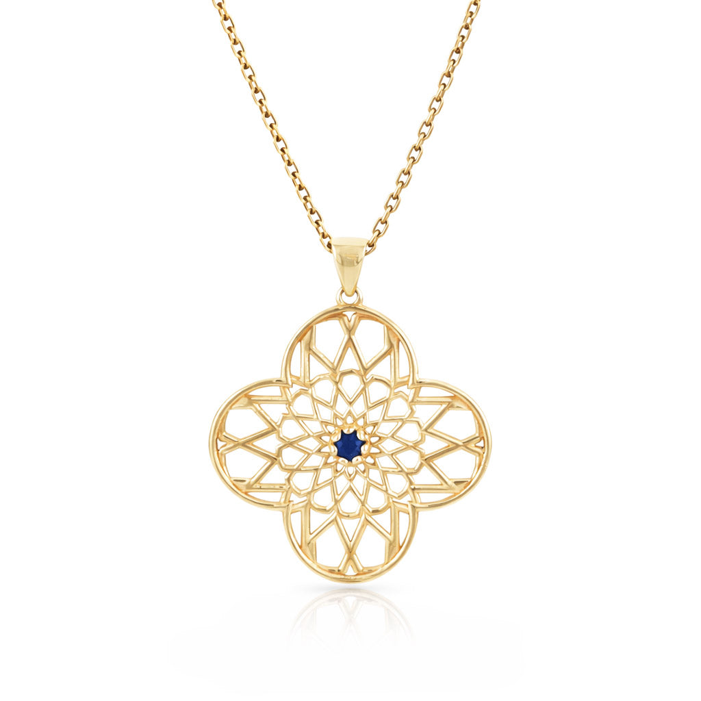 Blue Crystal Geometric Pendant Charm